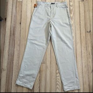 dockers khaki flat front pants size 10m business casual chino dress slacks